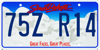 SD license plate 75ZR14