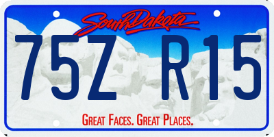 SD license plate 75ZR15