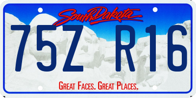 SD license plate 75ZR16