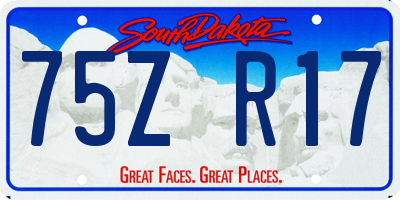 SD license plate 75ZR17