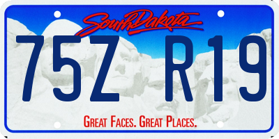 SD license plate 75ZR19