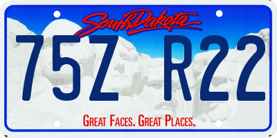 SD license plate 75ZR22