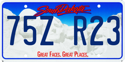 SD license plate 75ZR23