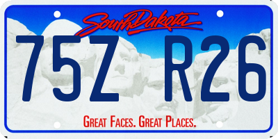SD license plate 75ZR26