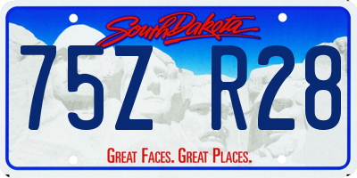 SD license plate 75ZR28