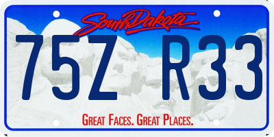 SD license plate 75ZR33