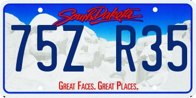 SD license plate 75ZR35