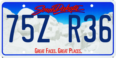 SD license plate 75ZR36