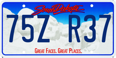 SD license plate 75ZR37