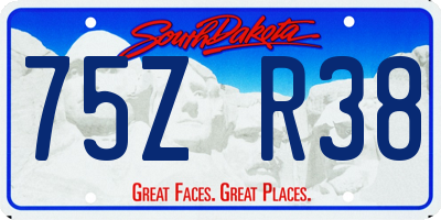 SD license plate 75ZR38