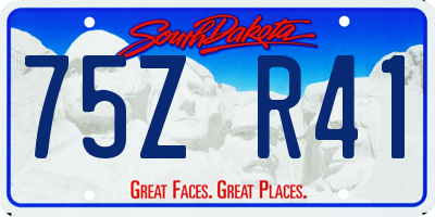 SD license plate 75ZR41
