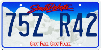 SD license plate 75ZR42