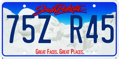 SD license plate 75ZR45