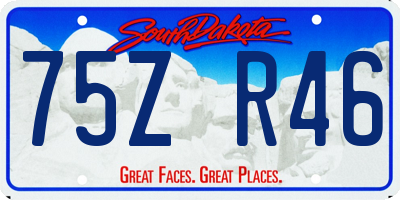 SD license plate 75ZR46