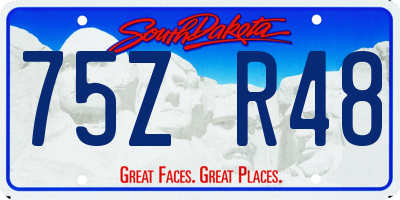 SD license plate 75ZR48