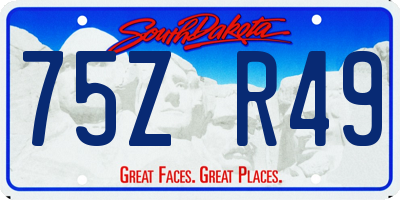 SD license plate 75ZR49