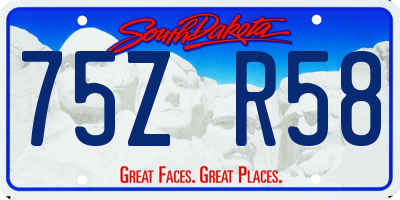 SD license plate 75ZR58