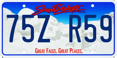 SD license plate 75ZR59