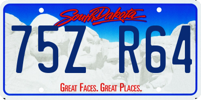 SD license plate 75ZR64