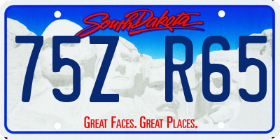 SD license plate 75ZR65