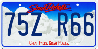 SD license plate 75ZR66