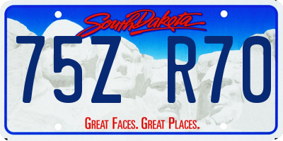 SD license plate 75ZR70