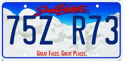 SD license plate 75ZR73