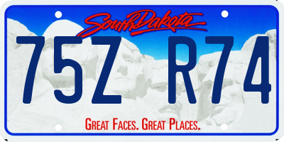 SD license plate 75ZR74