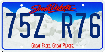 SD license plate 75ZR76