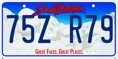 SD license plate 75ZR79