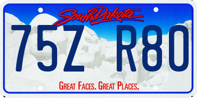 SD license plate 75ZR80