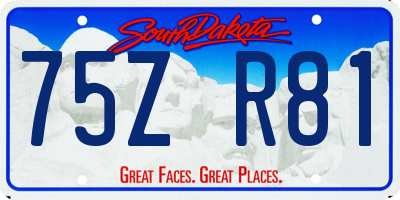 SD license plate 75ZR81