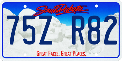 SD license plate 75ZR82
