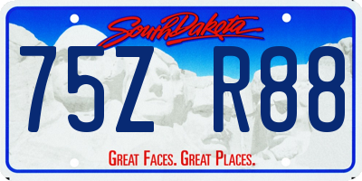 SD license plate 75ZR88