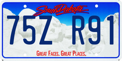 SD license plate 75ZR91