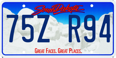 SD license plate 75ZR94