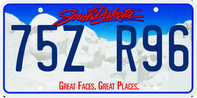 SD license plate 75ZR96
