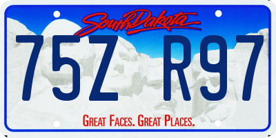 SD license plate 75ZR97