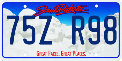SD license plate 75ZR98