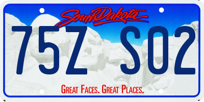 SD license plate 75ZS02