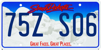SD license plate 75ZS06