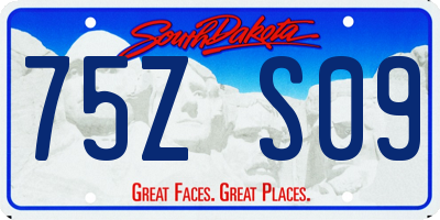 SD license plate 75ZS09