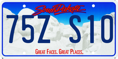 SD license plate 75ZS10