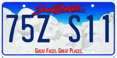 SD license plate 75ZS11
