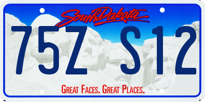 SD license plate 75ZS12