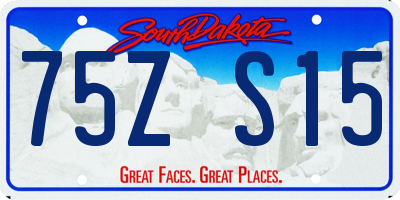 SD license plate 75ZS15