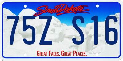 SD license plate 75ZS16