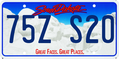 SD license plate 75ZS20