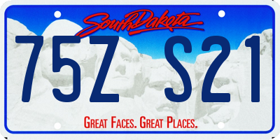 SD license plate 75ZS21