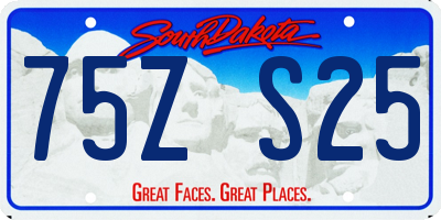 SD license plate 75ZS25